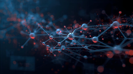 Neural network diagram abstract nodes and connections visualization for AI and deep learning concepts