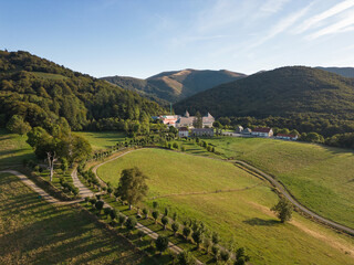 Fototapeta premium Way of St. James.. First light of morning in Roncesvalles