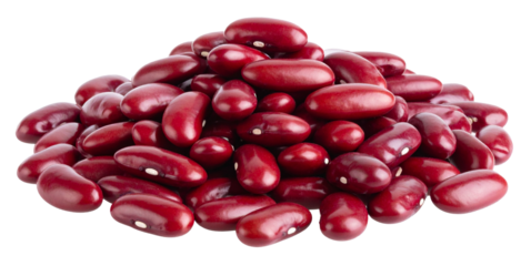 pile of red kidney beans isolated on white background