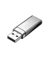 Silver flash drive angled