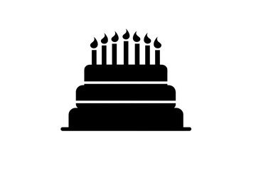 Celebrate with this festive, tiered cake adorned with seven glowing candles, perfect for birthdays, anniversaries, or any joyous occasion, bringing warmth and delight.