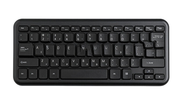 Top-down view of a black keyboard