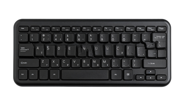 Top-down view of a black keyboard