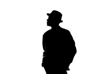 Confident man in silhouette standing strong, conveying power, leadership, and professional success with a modern, minimalist aesthetic perfect for corporate branding and motivational content.