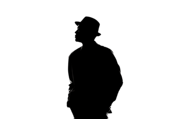 Confident man in silhouette standing strong, conveying power, leadership, and professional success with a modern, minimalist aesthetic perfect for corporate branding and motivational content.