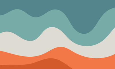 abstract blue orange wavy lines background. abstract beach illustration.