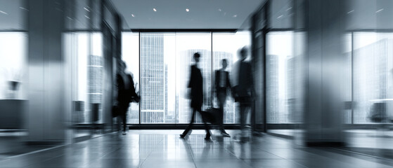 Unsch&auml;rfe von Gesch&auml;ftsleuten in hellem B&uuml;roflur &ndash; Corporate Bewegungskonzept