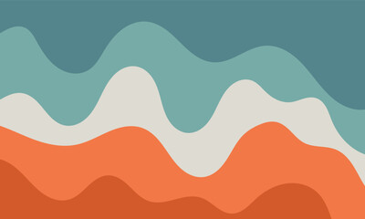 abstract blue orange wavy lines background. abstract beach illustration.