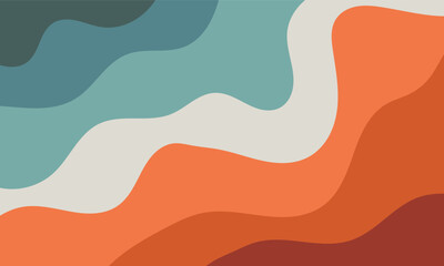 abstract blue orange wavy lines background. abstract beach illustration.