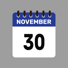 calendar with november 30 icon vector reminder for important deadlines and special events this autumn season
