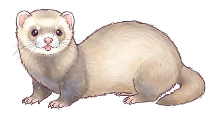 Cute Cartoon Ferret  