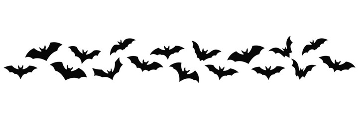 vector illustration of flying bats in various poses for Halloween design