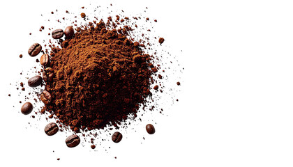 Coffee powder and beans explosion