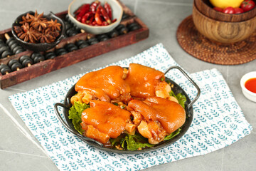 Gourmet Glazed Pork Trotters with Secret Sauce and Traditional Asian Spices