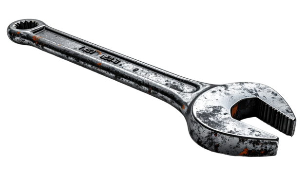Rusty adjustable wrench