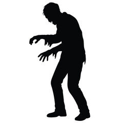 zombie, silhouette, walking, undead, horror, creepy, Halloween, monster, spooky, figure, ragged, clothes, character, icon, vector, scary, eerie, undead, horror games, spooky event, Halloween theme, ve
