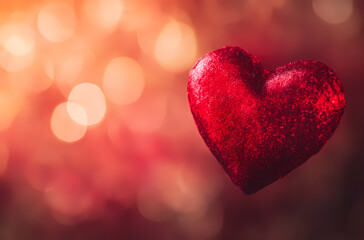 Obraz premium Red Heart Floating in Warm Light