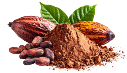 Cocoa beans and powder