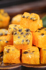Turkish Delight Cubes with Dried Fruit - Traditional Orange Flavored Confectionery Sweets