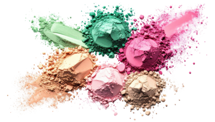 Colorful powder makeup explosion