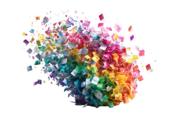 Colorful explosion of abstract shapes