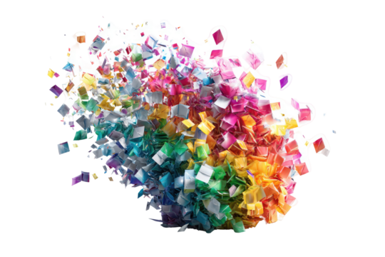 Colorful explosion of abstract shapes