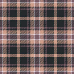 Seamless beige color check pattern. Repeating patern plaid. Checkered design for prints. Repeated tartan fabric. Vector scottish fabriс. Ekose texture. Madras flannel. Checker line. Stripe gingham