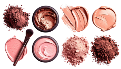 Makeup products, various textures