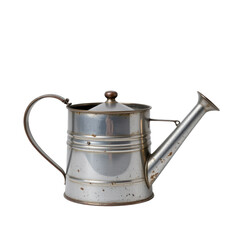 Watering Plants with a Metal Watering Can Garden Environment Still Life Photography Natural Light Isolated on transparent background	