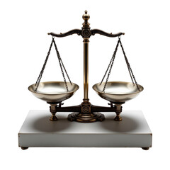 Balancing Justice Legal Representation Courtroom Scale of Justice Professional Setting Close-Up Legal Concept Isolated on transparent background	
