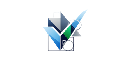 Abstract geometric design with a checkmark, isolated on transparent background