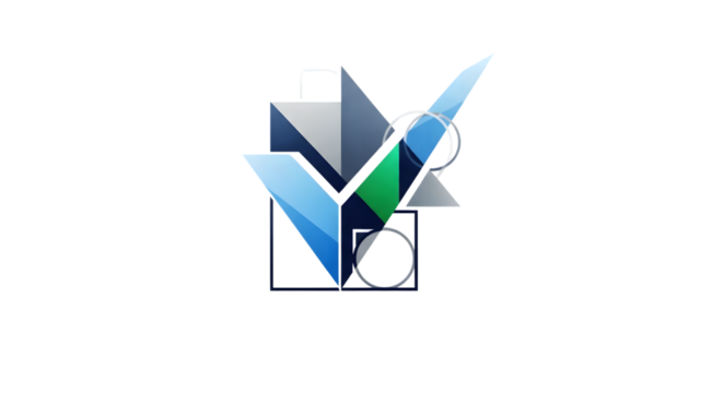 Abstract geometric design with a checkmark, isolated on transparent background