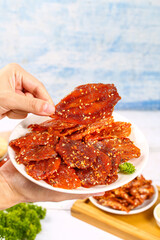 Spicy Honey Glazed Croaker Fish Fillets - Asian Seafood Snacks with Sesame Seeds