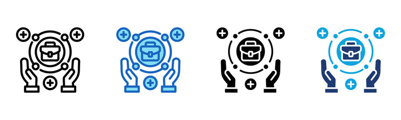 Job Enrichment icon Multi Style Vector Illustration