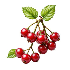 Harvesting Red Currants in a Lush Garden Nature Photography Botanical Close-Up Fresh Fruits Isolated on transparent background	