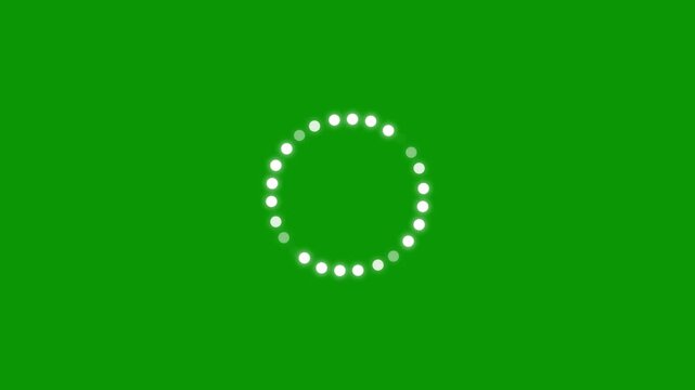 Circle loding animation on black background, loading progress bar loading animation, Beautiful Circle Loading icon animation, loding pixelated progress animation in green background.4k video
