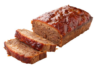 Homemade meatloaf with glossy tomato glaze