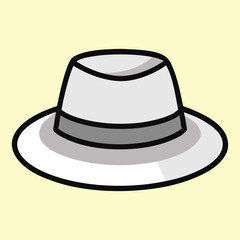 Transparent PVC Fedora Hat with Chain Lining Vector