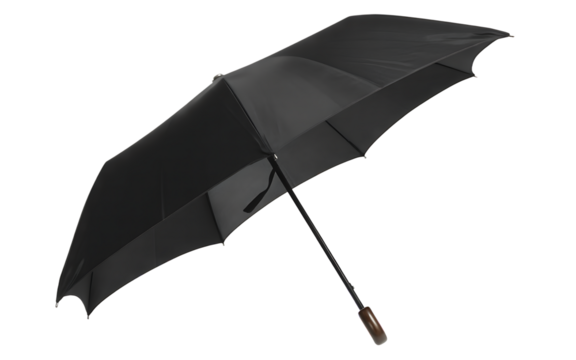 Black umbrella isolated on transparent background - Powered by Adobe