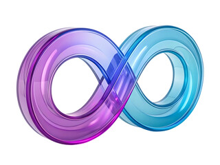 Infinity Symbol Colored Glass Transparent Design