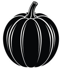 Vector illustration of an autumn pumpkin, a fresh fruit and vegetable, on a white background, perfect for a Halloween decoration