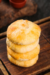 Traditional Cantonese Style Puff Pastry Mooncakes with Nutmeg for Festival Reunion Celebration