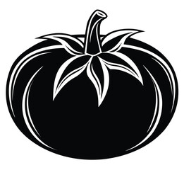 Vector illustration of an autumn fruit and vegetable sketch, including a pumpkin, apple, and tomato