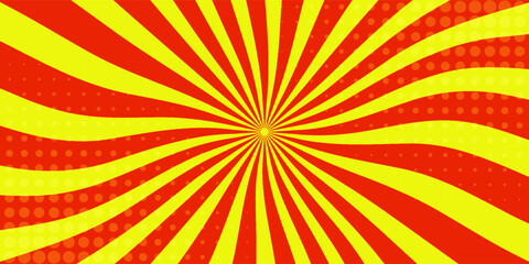 Background of sunlight is autumn colored. Abstract halftone orange sunlight wallpaper design. Colorful swirling lines for templates, banners, posters, and flyers.