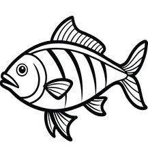 Vector illustration of a tropical fish on a white background, perfect for a marine life design