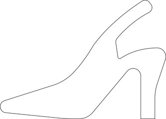 Ladies shoes icon.women's shoes footwear and elegant style and design trends.wedge heels sketch icon line art vector illustration.leather shoes heel icon black and white vector sign.