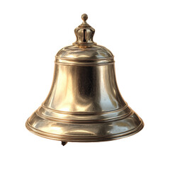 Polished brass bell with ornate top