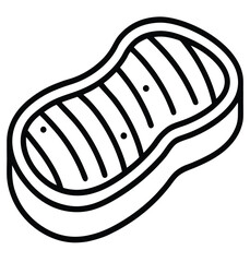 Vector illustration of a food logo with a cartoon bread symbol, drawing a sweet meal dinner design