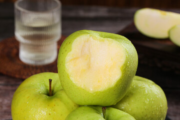 Fresh Green Apples with Water Droplets - Healthy Organic Fruit Still Life Photography