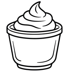 Coffee cup and chocolate cake hand drawn vector illustration with white cup and food elements